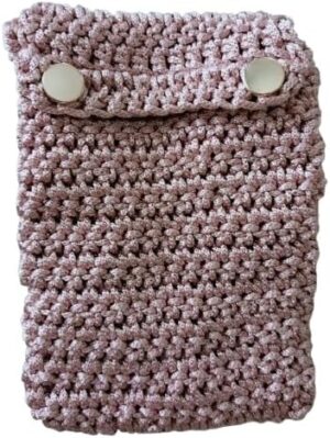 16x12 CM Mobile Handmade Crochet Crossbody Bag as Shwon in Pic, شنطة تليفون كروس كروشيه صناعة يدوية 16/12 سم مقاس تقريبي - اللون درجات البيج كما بالصورة-B0DMMFDQ68