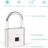 Smart Fingerprint Padlock Waterproof USB Rechargeable Fingerprint Lock Anti-Theft Security Lock for Luggage Door Cabinet-B08YNRVSYQ