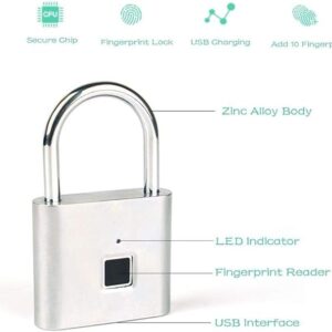 51fcQai2rNL._AC_SX679_ Smart Fingerprint Padlock Waterproof USB Rechargeable Fingerprint Lock Anti-Theft Security Lock for Luggage Door Cabinet-B08YNRVSYQ