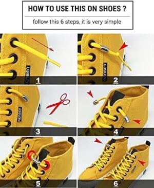 1 Pair Metal Lock No Tie Stretched Lazy Round Shoe Lace Slip-on Shoelaces Elastic Laces Shoestrings (Rose Red)B0CT3GWKWN