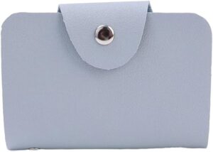 24 Bits Card Case Leather Function Business Card Holder Men Women Credit Card Bag ID Card Wallet (Blue)-‎B0DH8MK27N