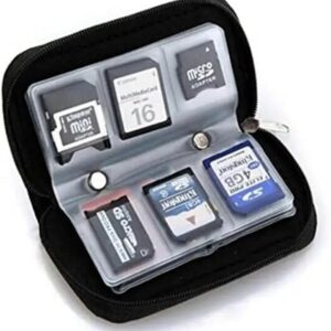 1PCs Memory SD Card Case,1 Packs Micro SD Card Holder Wallet Storage 22 Slot SD Micro SD CF SDHC SDXC MMC Secure Digital Compact Flash Cards (Black) Brand: Generic
