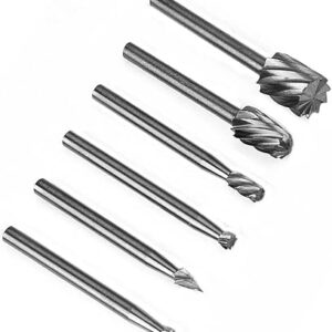 6Pcs HSS Routing Router Drill Bits Set Milling Cutter Rotary Burr Tool CNC Engraving Abrasive Tools Wood Metal Milling Cutter-B0CL542YWP