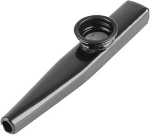 Metal Kazoo Harmonica Mouth Flute Kids Party Gift Musical Instrument Professional Performce Diaphragm Guitar Ukulele Lovers (Black) B0DJV473PD