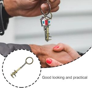 FFangBox,Keyring Zinc Alloy Vernier Caliper Keychain Mini Key Chain for Length Depth Inner Outer Diameter Measuring-B0C4JXGSHF