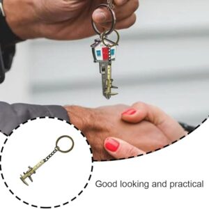 FFangBox,Keyring Zinc Alloy Vernier Caliper Keychain Mini Key Chain for Length Depth Inner Outer Diameter Measuring-B0C4JXGSHF