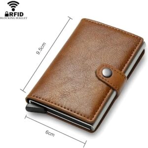 Fashion Business Carbon Fiber Credit Card Holder Wallet Men Rfid Metal Thin Pop Up Minimalist Wallet Small Purse Metal Wallet Color may be vary (Blue)-‎B0DKBZZ564