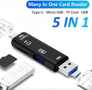 5 in 1 Multifunction Usb 2.0 Type C/Usb/Micro Usb/Tf/SD Memory Card Reader - Random Color-B0CXWGLBHZ