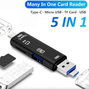 51njQ2sl7VL._AC_SY450_ 5 in 1 Multifunction Usb 2.0 Type C/Usb/Micro Usb/Tf/SD Memory Card Reader - Random Color-B0CXWGLBHZ