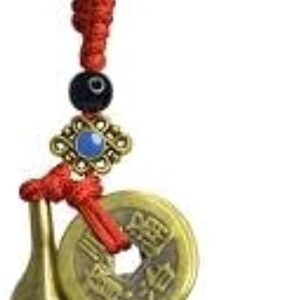 1 pcs - Handmade Rope Lucky Feng Shui Hanging Vintage Brass Money Bag Keychain Pendant Jewelry Ancient Five Emperors Coins Car Key Chain (B)-B0BNXVCJWX