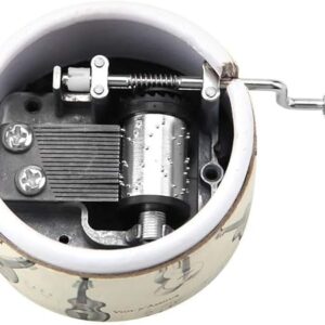 Hand Crank Music Box Mini Violin Pattern Mechanical Classic Craft Box Christmas Birthday Gift-B091D3B3FY