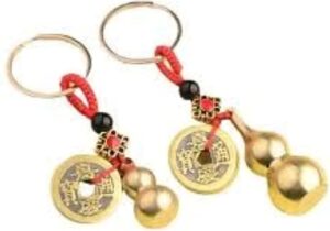 1 pcs - Handmade Rope Lucky Feng Shui Hanging Vintage Brass Money Bag Keychain Pendant Jewelry Ancient Five Emperors Coins Car Key Chain (B)-B0BNXVCJWX