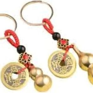 1 pcs - Handmade Rope Lucky Feng Shui Hanging Vintage Brass Money Bag Keychain Pendant Jewelry Ancient Five Emperors Coins Car Key Chain (B)-B0BNXVCJWX
