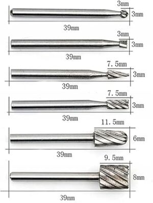 6Pcs HSS Routing Router Drill Bits Set Milling Cutter Rotary Burr Tool CNC Engraving Abrasive Tools Wood Metal Milling Cutter-B0CL542YWP