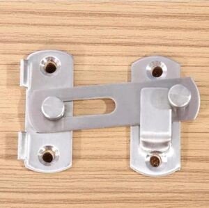 [1pcs] Door Bolts Hasp Latch Lock Sliding Door Lock Stainless Steel A Type Latch For Casement Cabinet Fitting With 4 * Screws _ ‎ B0CJJS7KCC