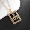 [ 1Pcs - AL20565-Rose gold ] Islamic Muslim Allah Quran Drop Shape Pendant Necklace Men Women Amulets Jewelry Ramadan Gifts-B0CVFN74FH