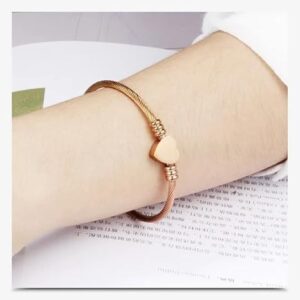 [1PCs]New Trendy Metal Braided Cable Shape Heart Bracelet for Women Fashion Metal Bangle Accessories On Hand 2021Jewelry for Girl Gift-B0DL1MQTY3