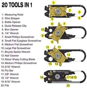 20 in 1 Multi-Tool Steel Keyring Functions-B091BZ85LW