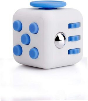 Ruvince Fidget Cube Toy Relieves Stress, Anxiety for Children and Adults (White & Blue)B098TYG5X4