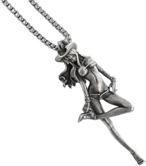 [1 PCs-AL20174-Silver ] Retro Gothic Style Four Wings Angel Figure Pendant for Men and Women Casual Personality Jewelry Couple Accessories