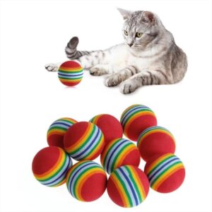 [4 pcs] Random Color - Hard Sponge Indoor Cat Toy Golf Balls Training Ball Dia.40mm-B0D4BS43D2