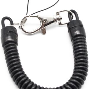 Plastic Black Retractable Spring Coil Spiral Stretch Chain Keychain Key Ring For Men Women Key Holder Keyring Gifts-B0C4JZ14XL