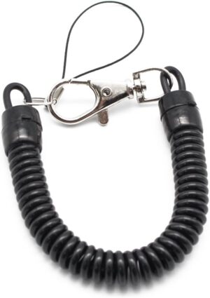 Plastic Black Retractable Spring Coil Spiral Stretch Chain Keychain Key Ring For Men Women Key Holder Keyring Gifts-B0C4JZ14XL