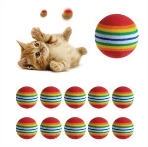 [4 pcs] Random Color - Hard Sponge Indoor Cat Toy Golf Balls Training Ball Dia.40mm-B0D4BS43D2