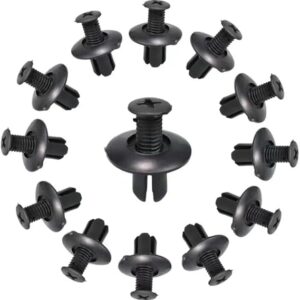 51ys5mWF1EL._AC_SX569_ 30Pcs 8mm Plastic Fasteners Screw Car Bumper Black Rivet Car Fastener Clips for Most Car Type