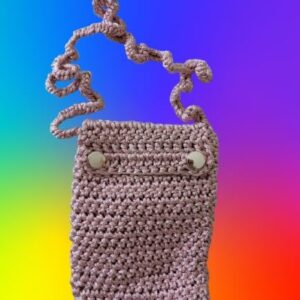 16x12 CM Mobile Handmade Crochet Crossbody Bag as Shwon in Pic, شنطة تليفون كروس كروشيه صناعة يدوية 16/12 سم مقاس تقريبي - اللون درجات البيج كما بالصورة-B0DMMFDQ68