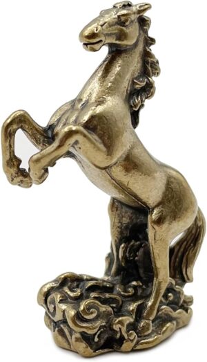 1pcs - Copper Running Horse Sculpture Ornaments Retro Brass Animal Feng Shui Small Statue Office Desk Home Decorations Figurines-B0BZJ2TDRP