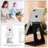 Adjustable Cell Phone Stand, Aluminum Desktop Phone holder Compatible with All Smart Phone, Black-B096R5DYQ1