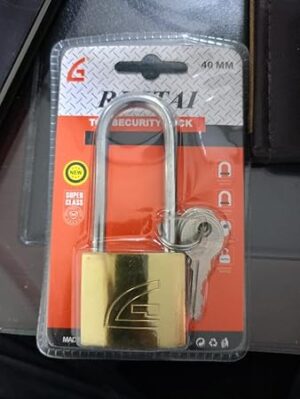 40mm Heavy Duty Security Lock With Keys - long neck Locks-B0CP16RZ7G