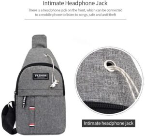 New Chest Bag For Male Men's shoulder bag Simple Nylon Fashion Mini Cross Bag Waterproof Crossbody Bag Luxury Bag 31X17X5 Cm (Grey)-B0DD5NDPRV