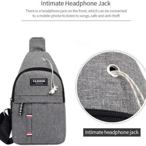 New Chest Bag For Male Men's shoulder bag Simple Nylon Fashion Mini Cross Bag Waterproof Crossbody Bag Luxury Bag 31X17X5 Cm (Grey)-B0DD5NDPRV