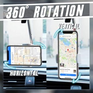 Pukdaswr 360° Rearview Mirror Phone Holder, Universal Car Phone Holder Mount, Car Rearview Mirror Mount Phone and GPS Holder, for 4.0-6.1 inch Mobile Phones (White, 1PC)-B092D3N9RN
