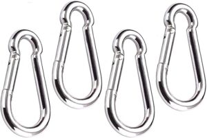 4 Pack Spring Snap Hook Carabiner Clips Heavy Duty M8, Spring Snap Link for Swing, Hammock, Crafts, Gym, Kayaking, Dog Leash (4xM8)-B0CQVKMQR1