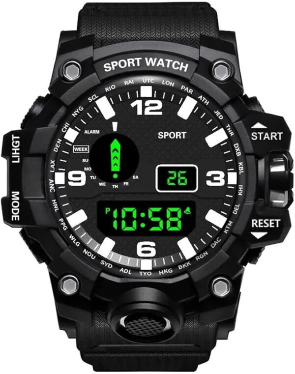 MySouq-Store - A-Black Men's LED Digital Watch Men Sport Watches Fitness Electronic Watch Multifunction Military Sports Watches Clock Kids Gifts-B0CVSKCD8M