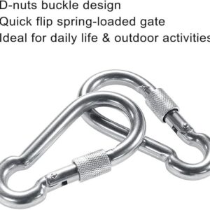 Locking Carabiners, Heavy Duty Carabiner, Steel Screw Lock Carabiner Hooks 2.7inch - 4PCS-‎B0DM6GF1SN