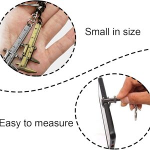 FFangBox,Keyring Zinc Alloy Vernier Caliper Keychain Mini Key Chain for Length Depth Inner Outer Diameter Measuring-B0C4JXGSHF