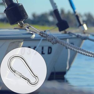 -ANSIEDIO M5-M12 Screwgate Carabiner, Snap Hook Carabiner Clip with Safety Nut for Outdoor, Camping, Hiking, Traveling, Fishing, Backpack-B096XKFR5M