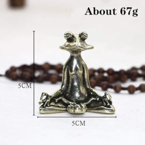 -BIPL Statue Decorative Sculptures Retro Brass Meditation Zen Buddhism Frog Statue Small Ornament Copper Animal Sculpture Frankincense Burner Home Desk Decoration Tea Pet-B094CZ12JL565