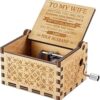 Tvoip Wooden Hand Crank Musical Box You are My Sunshine Music Box Birthday Gift Love Dad Mom to My Son Daughter Mom Dad Gift Music Box Home Decor (to My Wife)-B09BFHYBZZ