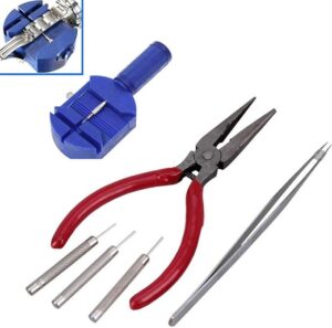 16 Piece Watch Repair Kit Set & Wrist Strap Adjust Pin Tool Kit Remover Back Case Opener-B07YB8B4C2