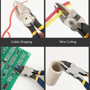 [ 1Pcs- Cutting Pliers ] Diagonal Cutting Pliers 5/6 Inch Wire Stripping Tool Side Cutter Cable Burrs Nipper Electricians DIY Repair Hand Tools (Random Color)-B0D528S9RJ