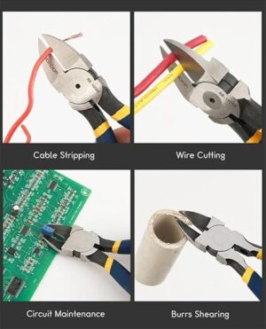 [ 1Pcs- Cutting Pliers ] Diagonal Cutting Pliers 5/6 Inch Wire Stripping Tool Side Cutter Cable Burrs Nipper Electricians DIY Repair Hand Tools (Random Color)-B0D528S9RJ
