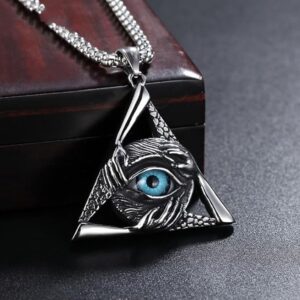 [ 1Pcs -A20083-Blue] New Men's Hip Hop Arrow Shield Cross Pendant or necklace Retro Celtic Rune Punk Jewelry Gift-B0D2K63WPX