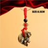 Monkey - Vintage Brass Zodiac DragonKeychains Red Rope Guardian God Five Emperors Coins Pendant Car Key Rings Hangings Fashion Keyrings-B0BXMCSNP9