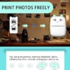 Mini Printer,Portable Inkless Printers,Portable Thermal Printer,Mini Photo Printer, 1 Roll of Printer Paper,Cartoon sticker, for Office,Home-B0DN6T2YBK