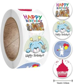 500Pcs Cute Happy Birthday Stickers 2.5cm/1 Inch Children's Birthday Party Gift Sealing Decorations Greeting Card Labels - Code 02-B0DJZ8Q8H1